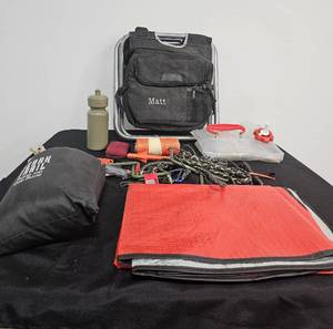 lot 15 image: Cooler Stool and Various Camping GearSupplies