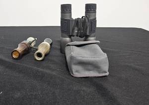 lot 24 image: 2 Bird Calls and Meade Binoculars