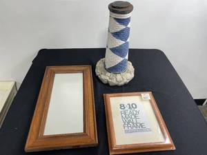 lot 70 image: Picture Frame, Wall Hanging Mirror and Lighthouse