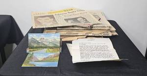 lot 133 image: Vintage Newspapers, Navy Recruitment Letter, Postcards