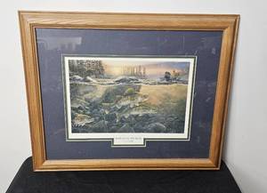 lot 154 image: Walleyes On The Rocks by Terry Doughty Double Matted Framed Print