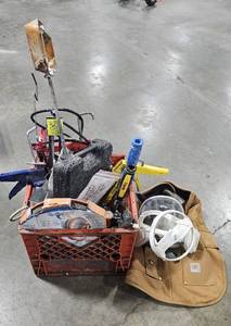 lot 185 image: Paint Stirrers, Painter Mask, Caulking Guns and other tools
