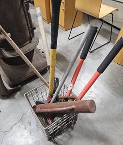 lot 198 image: Sledge Hammer, Trimmers, Post Driver (untested)