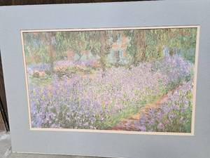 lot 215 image: Matted Floral Field Painting 28x20