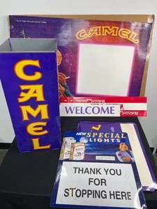 lot 268 image: Camel - Poster, Trash Can and Poster Signs