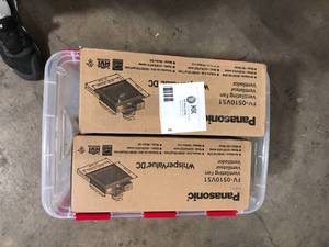 lot 2 image: Lot of  2 Panasonic WhisperValue DC Pick-A-Flow 50, 80 or 100 CFM Ceiling or Wall Low Profile Housing Depth Energy Star Bath Exhaust Fan Customer Returns See Pictures