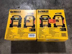 lot 10 image: Lot of 2 DEWALT 1600 Peak Amp Jump Starter with Digital Compressor and USB Power Bank  Customer Returns See Pictures