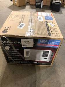 lot 13 image: LG 7,600 BTU 115 -Volts Window Air Conditioner Cools 330 Sq. Ft. with Heater and Wi-Fi Enabled in White Customer Returns See Pictures