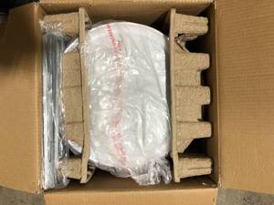 lot 37 image: Homewerks Worldwide Decorative White 110 CFM Ceiling Mount Bathroom Exhaust Fan with Bluetooth, Humidity Sensor, and LED Light    Customer Returns See Pictures