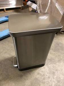 lot 46 image: Stylewell 50 L Stainless Steel Slim Step Can  Customer Returns See Pictures