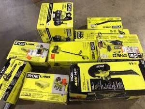 lot 48 image: Lot of Assorted Ryobi Lawn Care Items Various Models and Conditions   Customer Returns See Pictures