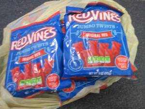 6- 8 oz Redvines Jumbo Twists...