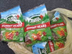 6- 4.5 oz Black Forest Gummy Bears...