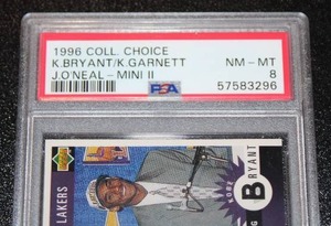 lot 5 image: 1996-97 Collectors Choice Kobe Bryant #M129 Rookie Card PSA 8