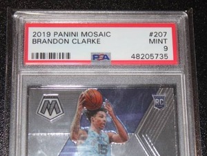 lot 14 image: 2019-20 Mosaic Brandon Clarke #207 PSA 9