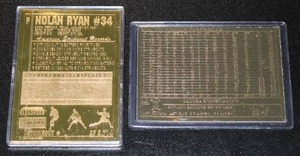 lot 16 image: 1996 Danbury Mint 22K Gold Babe Ruth & 1993 Bleachers 23KT Gold Nolan Ryan