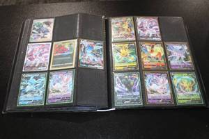 lot 37 image: Pokeon Binder with 90 Hit Cards VVMAXShinyGXEXAmazing