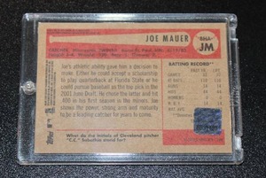 lot 55 image: 2002 Bowman Heritage Joe Mauer Autograph Rookie Card #BHA-JA