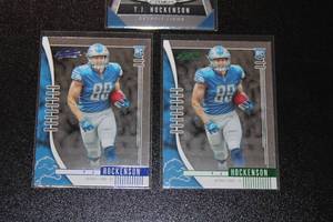 lot 60 image: 2019 Prizm BaseAbsolute GreenAbsolute Blue TJ Hockenson Rookie Card Lot  3 Rookie Cards
