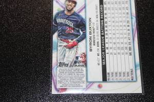 lot 91 image: 2023 Topps Chrome Cosmic Orange Galactic Refractor Byron Buxton #13 2225  Only 25 Exist