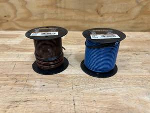 lot 72 image: PRIMARY WIRE Lot of 2 Rolls of All Purpose Wire for Auto, Marine and Other- 14 Gauge and 16 Gauge