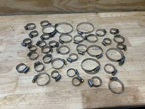 lot 56 image: Lot of 38 Hose Clamps (various sizes)