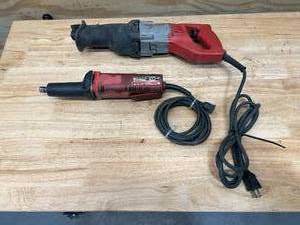 lot 79 image: MILWAUKEE Sawzall and Die Grinder