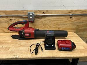 lot 5 image: TORO 60 Volt Max Electric Brushless Cordless Leaf Blower with 157 MPH Air Speed and 605 CFM, 4 Ah Lithium Ion Battery & Charger Included
