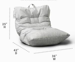 lot 121 image: Big Joe Roma Bean Bag Chair, Moonstone Tessellation Lenox, Durable Woven Polyester