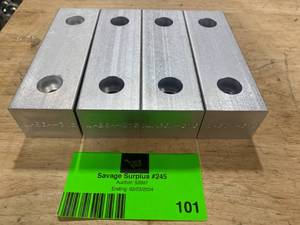 lot 101 image: Lot of 4 - Machinable 6 Aluminum Jaw Plates