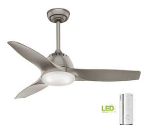 lot 124 image: CASABLANCA Wisp 44 in. LED Indoor Pewter Ceiling Fan with Remote Control