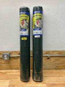 lot 127 image: TENAX Lot of 2- 3 FT x 25 FT Poultry Fences