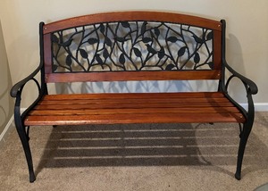 lot 50 image: Wooden and Metal Bench
