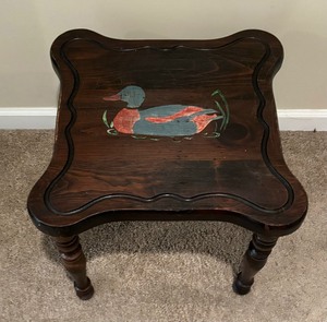 lot 63 image: Vintage Duck Motif Wooden Table