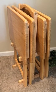lot 66 image: Wooden TV Trays with Stand
