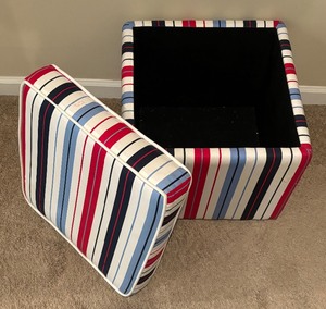 lot 69 image: Sensational Striped Storage Ottoman