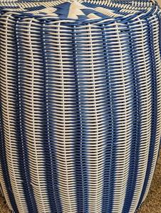 lot 31 image: Blue and White Wicker Plant Stand