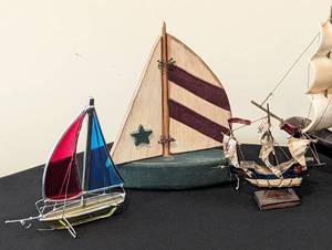 lot 156 image: Decorative Model Ship Figurines