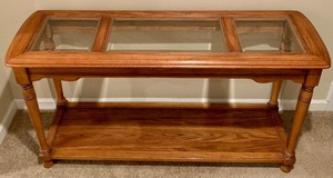 lot 30A image: Charming Glass Top Console Table