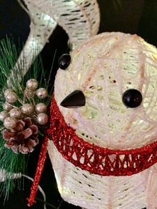 lot 107 image: Delightful Deer and Owl Light-Up Winter Themed Decorations