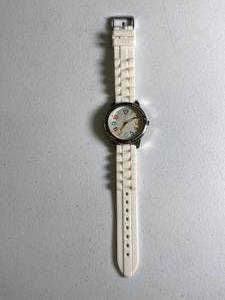 White Designer Watch with Colorful Numbers