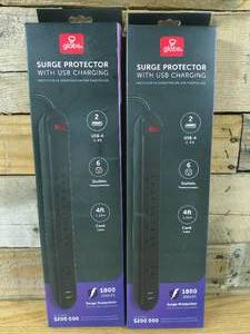 lot 17 image: Set of 2 Globe Electric 4 6 Outlet Extension Cord Black