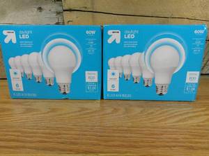 lot 72 image: Set of 2 LED 60W 6pk Daylight CA Light Bulbs - up & up