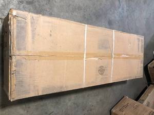 Husky Ready-to-Assemble 24-Gauge Steel Freestanding Garage Cabinet in Red (48 in. W x 72 in. H x 18.3 in. D)  Customer Returns See Pictures