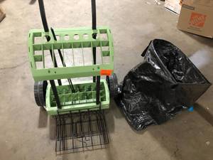 thexceptional Rolling Tool Toter With Load Toter Plate and 53 Gal. Leaf Toter    Customer Returns See Pictures