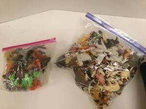 lot 151 image: Box of misc plastic animals and fig...