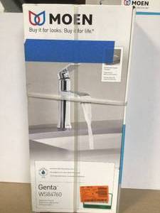MOEN Genta Single Handle Single Hole Bathroom Faucet in Chrome Customer Returns See Pictures
