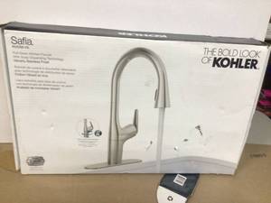 KOHLER Safia 1-Handle Pull Down Sprayer Kitchen Faucet with Integrated Soap Dispenser in Vibrant Stainless Customer Returns See Pictures