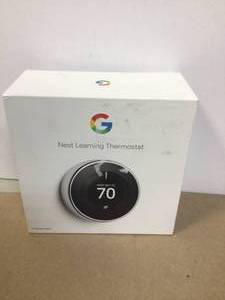 Google Nest Learning Thermostat - Smart Wi-Fi Thermostat - Polished Steel  Customer Returns See Pictures
