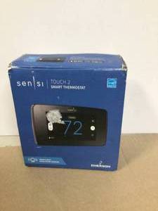 Emerson Sensi Touch 2 Wi-Fi 7-Day Programmable Thermostat, Touchscreen Color Display, Data Privacy, C-Wire Required-Black Customer Returns See Pictures